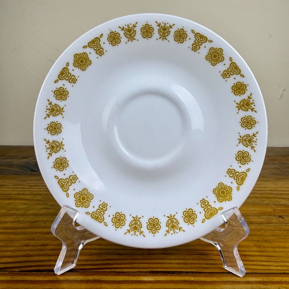 Set of 4 Corelle Livingware "Butterfly Gold" Saucers – Vintage Corning USA - Picture 13 of 14